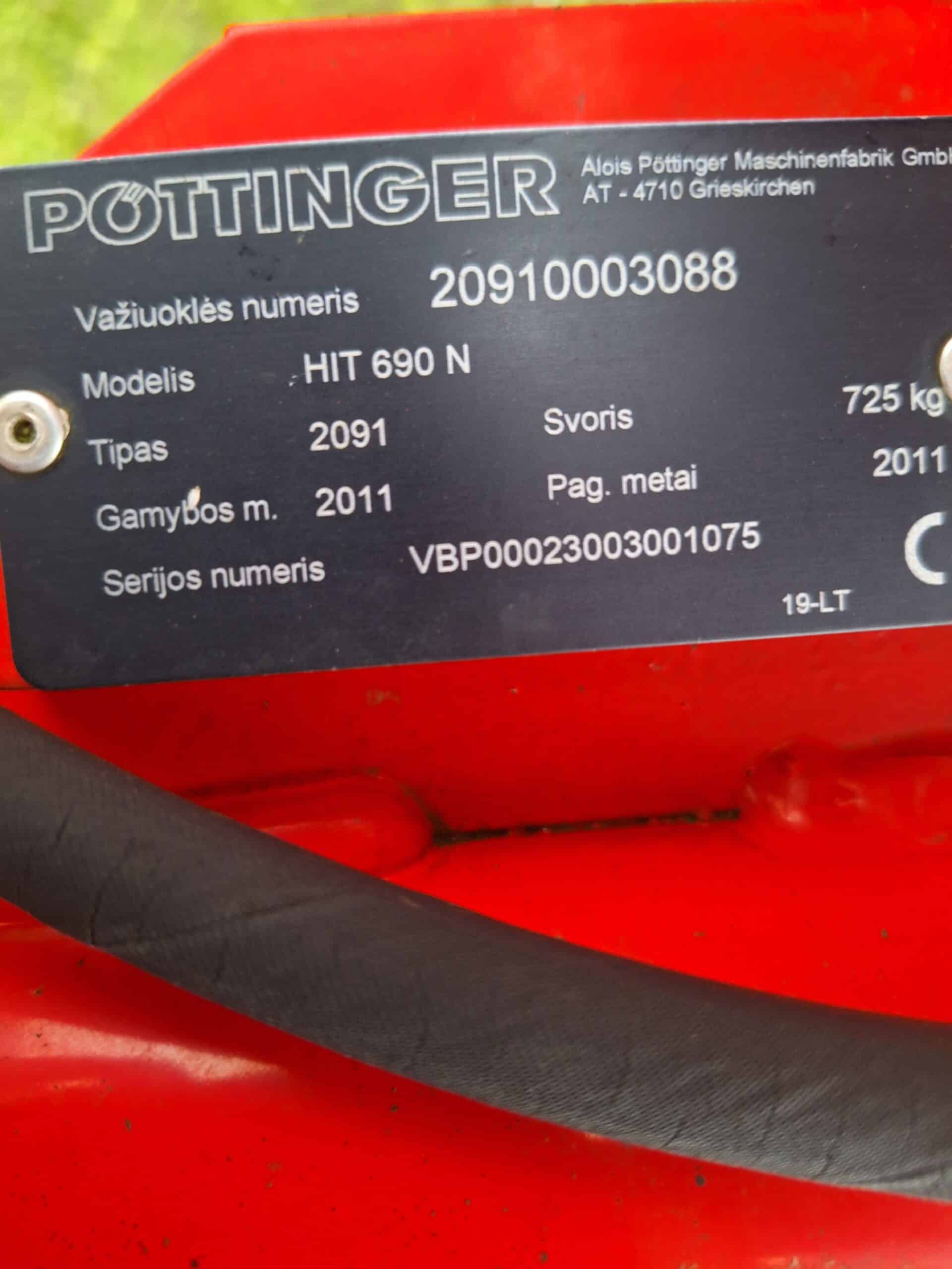 Vartytuvas Pöttinger HIT 690 N (Naudota technika)