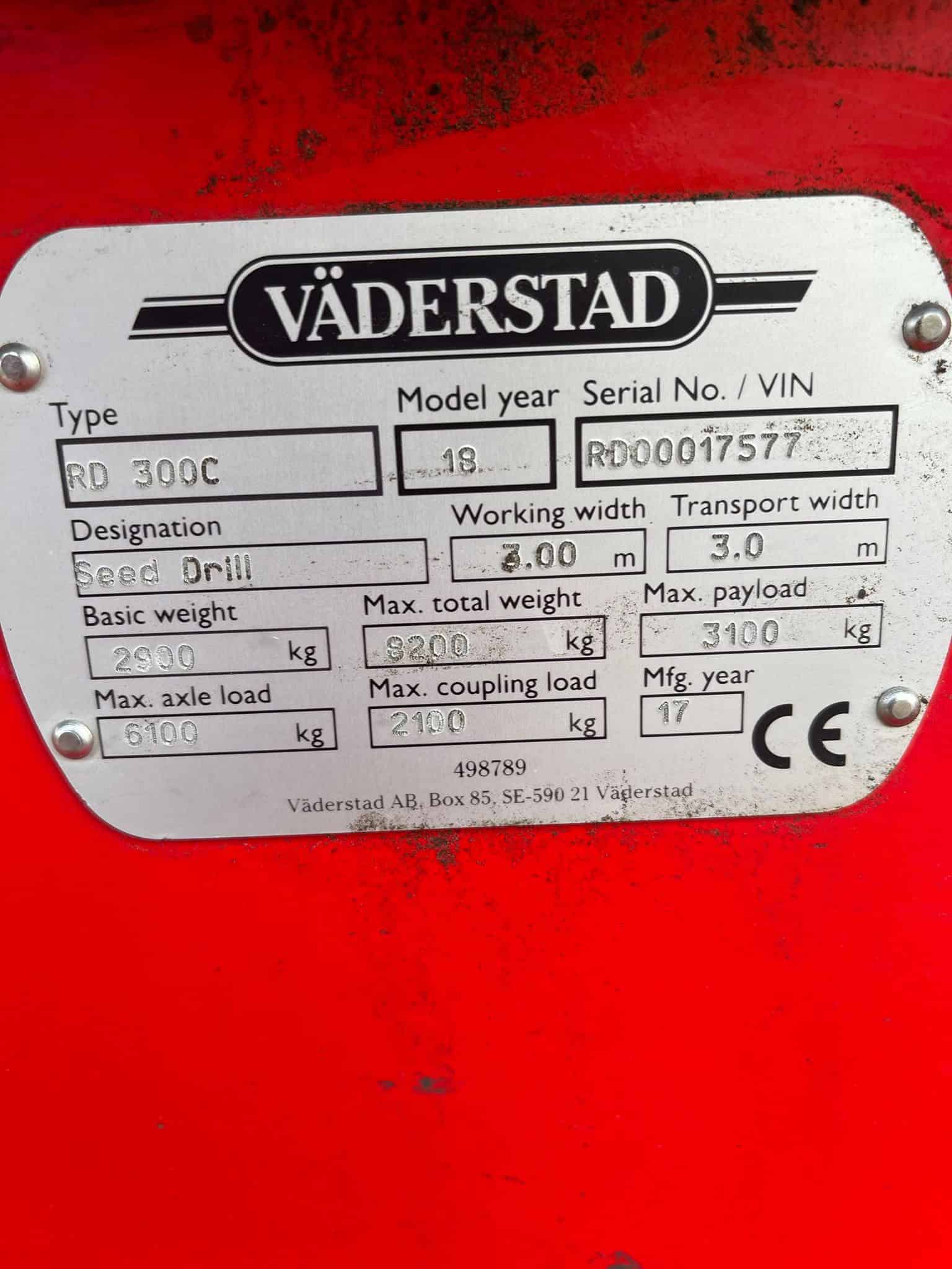 Vaderstad RD 300C (Naudota technika)